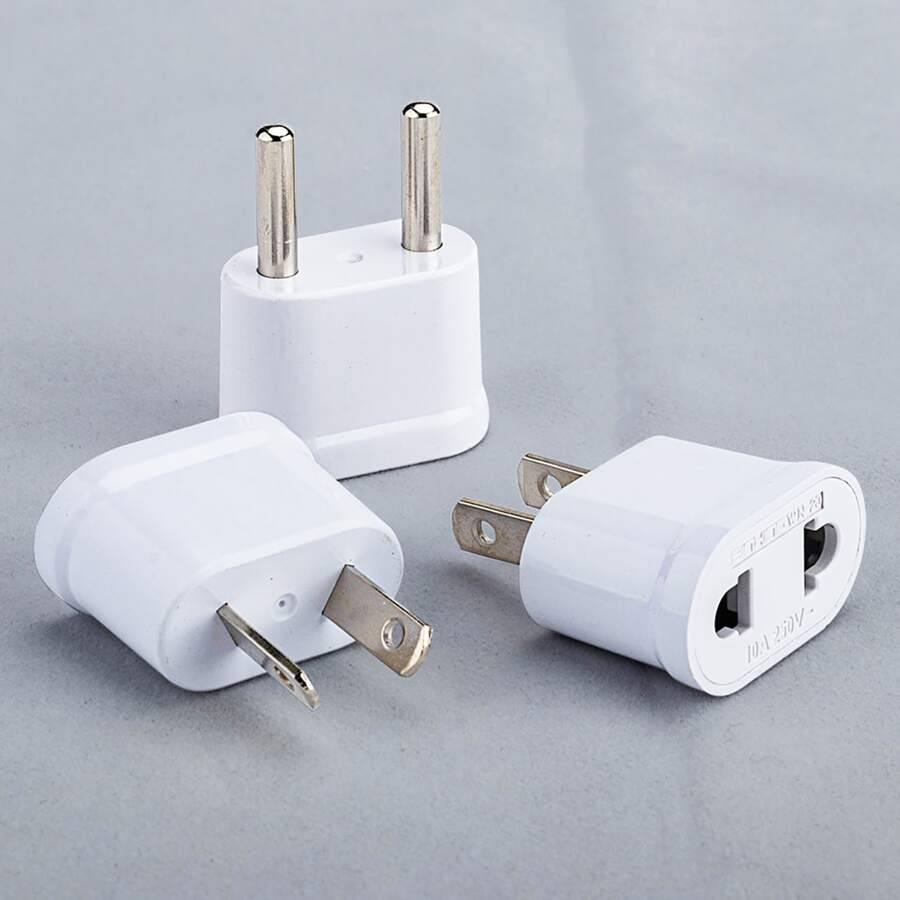 1 pieza ABS Enchufe UE Adaptador , moderno Enchufe Adaptador para viajar - Blanco - Ver 1