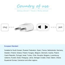 1 pieza ABS Enchufe UE Adaptador , moderno Enchufe Adaptador para viajar - Blanco - Ver 3