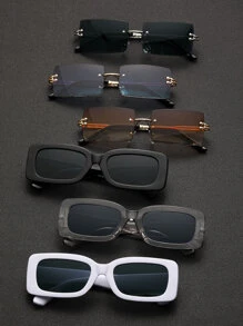 6pcs Metal Plastic Geometric Men Fashion All-Match Glasses Combination For Holiday Gift Outdoor Casual Activities Street-Photography Vacation Outfits Accessories Boho Elegant For Summer Beach Vacation,Outdoor,Travel - Multicolor - View 3