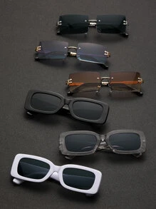 6pcs Metal Plastic Geometric Men Fashion All-Match Glasses Combination For Holiday Gift Outdoor Casual Activities Street-Photography Vacation Outfits Accessories Boho Elegant For Summer Beach Vacation,Outdoor,Travel - Multicolor - View 2