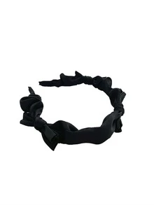 1个可爱甜美的黑色蝴蝶结发箍 - 黑色 - 查看 6