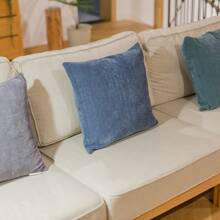 1 cái Chenille Mù sương Xanh Kết cấu Mẫu Vỏ gối , Trang trí Nắp đệm Cho mùa xuân , Mùa Đông Ngày lễ , Mềm mại Sang trọng , Ngô Sọc Chất vải , Đối với Hiện đại Sofa , Nhà  Bộ đồ giường , Ký túc xá Phòng - Màu xanh bụi bặm - Xem 3