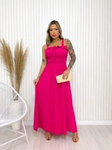 Women Dresses - 玫紅色 - 查看 1