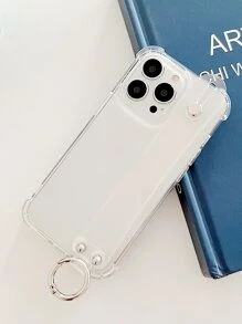 1 pieza Funda transparente para teléfono con soporte compatible con iPhone/Galaxy/Redmi/Pixel/Moto/OPPO