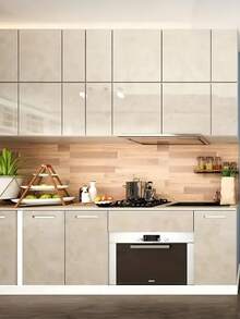 1卷大理石牆紙,防油耐熱自粘牆紙,家具裝飾,奢華香檳色白色 - 黃色 - 查看 2