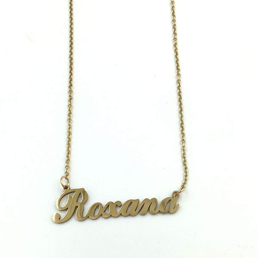 Roxana --Collar con nombre grabado para mujer - Dorado - Ver 1