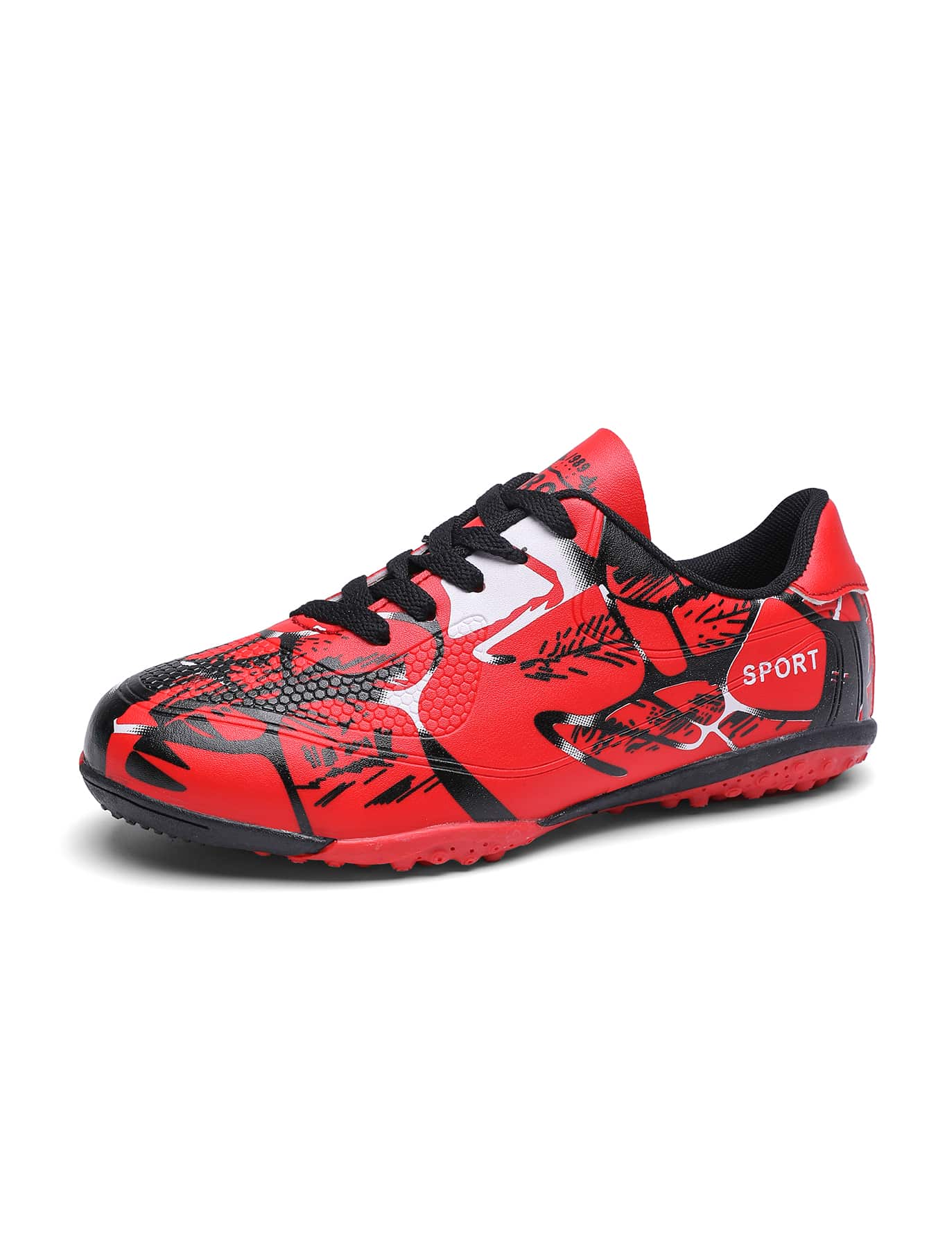 1 Par De Zapatillas Deportivas, Con Cordones, Gráficos Con Letras, Botas De Fútbol De Corte Bajo Para Uso En Canchas Cubiertas Para Ronaldo - Multicolor - Ver 1