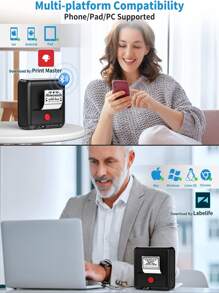 Phomemo Label Makers- M200 Barcode Printer Machine with 3 Paper,2023 Upgrade 3 Inch M110 Label Maker,Thermal Label Printer,Phone Support,for Android iOS,for Shipping,Labeling- Black - Black - View 3