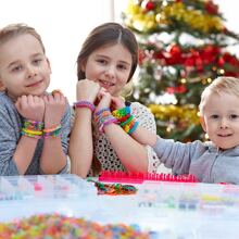 Bộ vòng tay dây cao su, Bộ vòng tay làm vòng tay cho trẻ em, Bộ vòng đeo tay làm đầy dây cao su, Bộ vòng tay khung dệt, Bộ vòng tay tình bạn dành cho bé gái Bộ quà tặng sinh nhật sáng tạo - bộ hạt - Xem 7