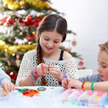 Bộ vòng tay dây cao su, Bộ vòng tay làm vòng tay cho trẻ em, Bộ vòng đeo tay làm đầy dây cao su, Bộ vòng tay khung dệt, Bộ vòng tay tình bạn dành cho bé gái Bộ quà tặng sinh nhật sáng tạo - bộ hạt - Xem 8