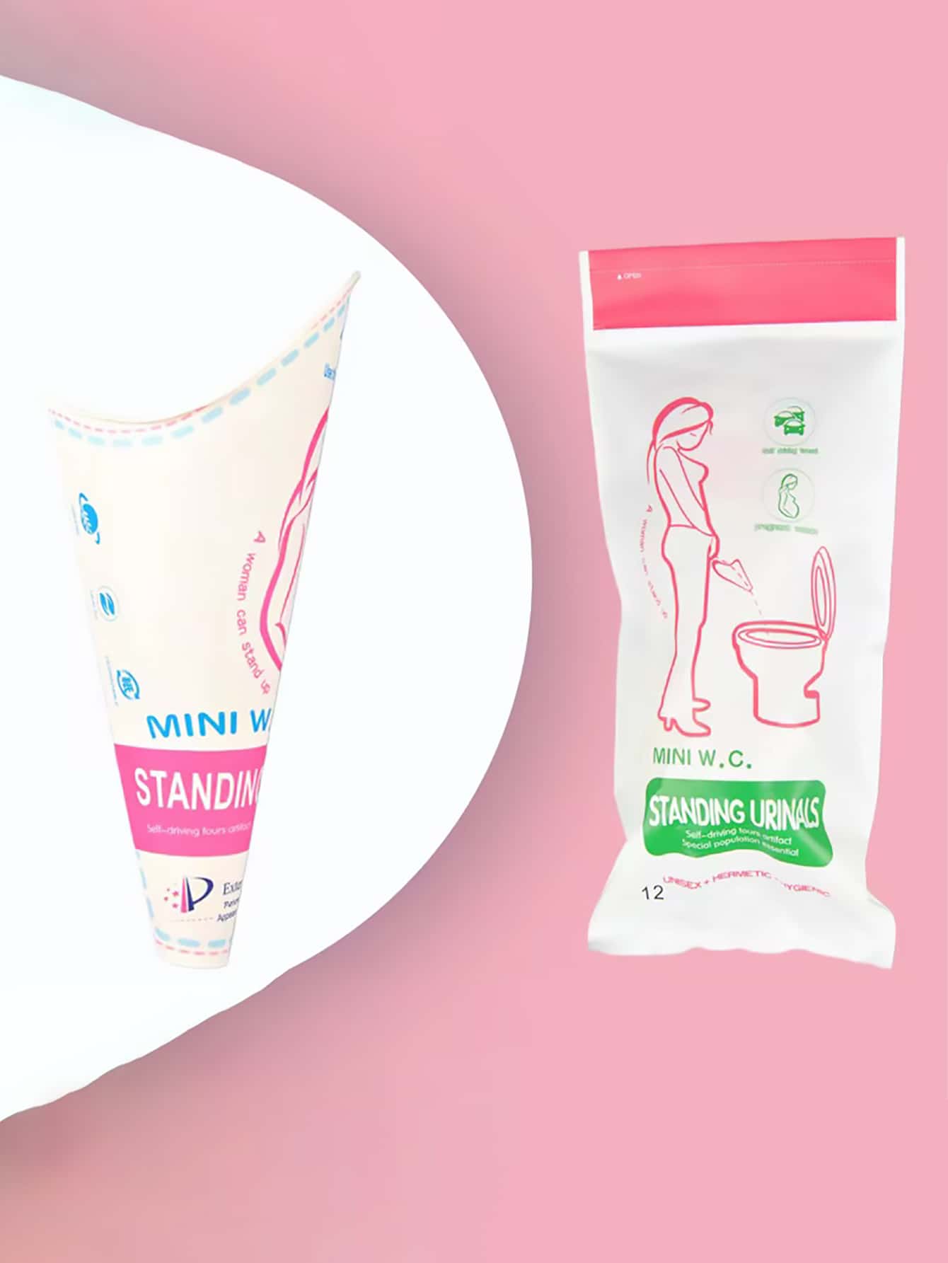 1pack Paper Urinal, Simple Disposable Urinal For Travel - Pink - View 1