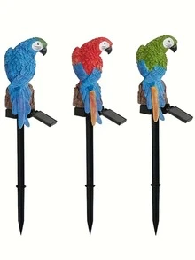 1 件鹦鹉形树脂太阳能落地灯，庭院花园装饰灯，仿真动物，无需充电，自动照明秋季装饰家居装饰户外装饰