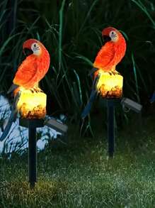1 件鹦鹉形树脂太阳能落地灯，庭院花园装饰灯，仿真动物，无需充电，自动照明秋季装饰家居装饰户外装饰