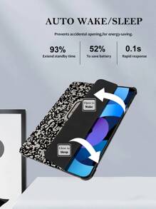 1 件 Tpu 皮革纹理平板电脑保护套，带支架、笔槽、睡眠/唤醒功能和三折叠，兼容 iPad Air 10th、9th、Air 5th、Ipad Pro 11 英寸