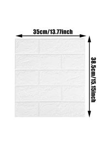 5入組/10入組DIY 3D牆貼壁紙泡沫軟磚自粘防水防黴房間家居客廳浴室廚房床上用品房間裝飾 - 白色 - 查看 3