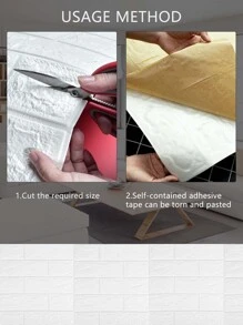 5入組/10入組DIY 3D牆貼壁紙泡沫軟磚自粘防水防黴房間家居客廳浴室廚房床上用品房間裝飾 - 白色 - 查看 4