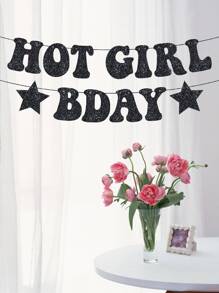 1 套亮粉色 DIY 串珠闪光生日横幅 - 亮粉色，女士趣味生日派对装饰，照片背景，21 岁、30 岁生日装饰，送给她的生日礼物，生日快乐横幅，圣诞节 - 黑色 - 查看 6