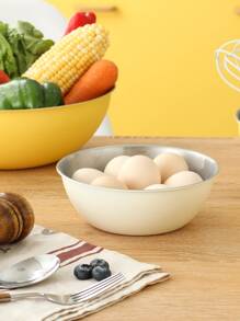 家用不锈钢沙拉碗方便面碗蔬菜韩式拌饭冷面碗大汤碗煮面盆圣诞礼物 - 白色 - 查看 7