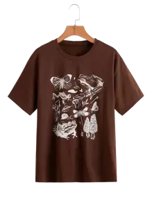 Women T-Shirts - 鏽棕色 - 查看 1