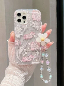 Summer Floral Pattern Phone Case With Lanyard - Multicolor - View 2