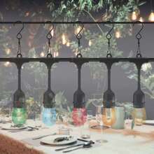 8pcs S-Shaped Stainless Steel Swivel Bearing Hanging Hooks, For Hanging Wind Chimes, Bird Feeders, Party Crystal Decor Gifts Birthday Graduation - Black - View 5