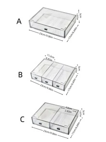 1入組透明桌面收納盒，用於辦公室桌面上文具、視覺文件和文件整理 - 無色 - 查看 6