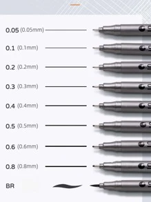 Set de Plumas , Pluma de dibujo para describir & dibujar , Pluma para dibujo - Negro - Ver 4