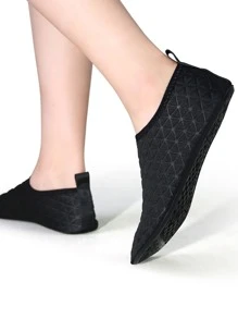 Giày Thể Thao Aqua Cho Nam, Giày Sneakers Slip-on Nổi Hình Học - màu đen - Xem 4