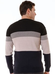 Suéter Masculino Blusa de Lã Masculina Vukkin - Preto - Visão 2