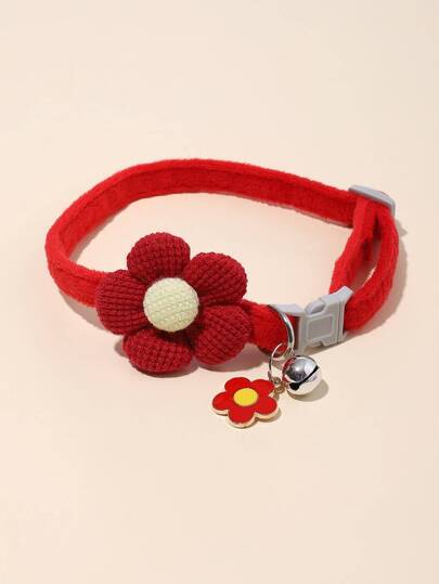 1개 꽃 장식 애완동물 목걸이 펜던트, 소형 고양이와 개용 의류 및 견인에 적합