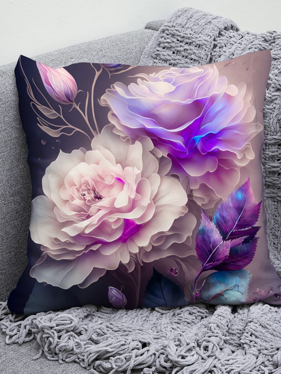 1 Vỏ gối họa tiết hoa - Nhiều màu - Xem 1