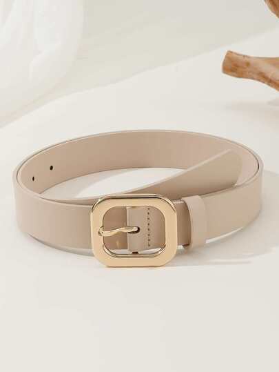 1 件女士方形扣腰带，经典时尚腰带，适合连衣裙、牛仔裤