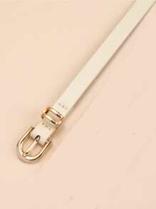 女士 U 型扣腰带，简约时尚百搭腰带，适合夏季、秋季、万圣节等场合装饰 - 米色 - 查看 5