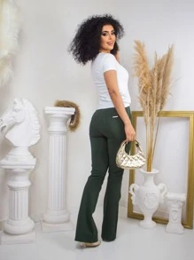 Women Pants - 軍綠色 - 查看 4