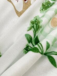 1pc Solid Color Bed Cover Sheet For Mattress, Mattress Protector - White - View 6