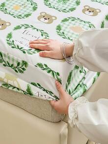 1pc Solid Color Bed Cover Sheet For Mattress, Mattress Protector - White - View 5