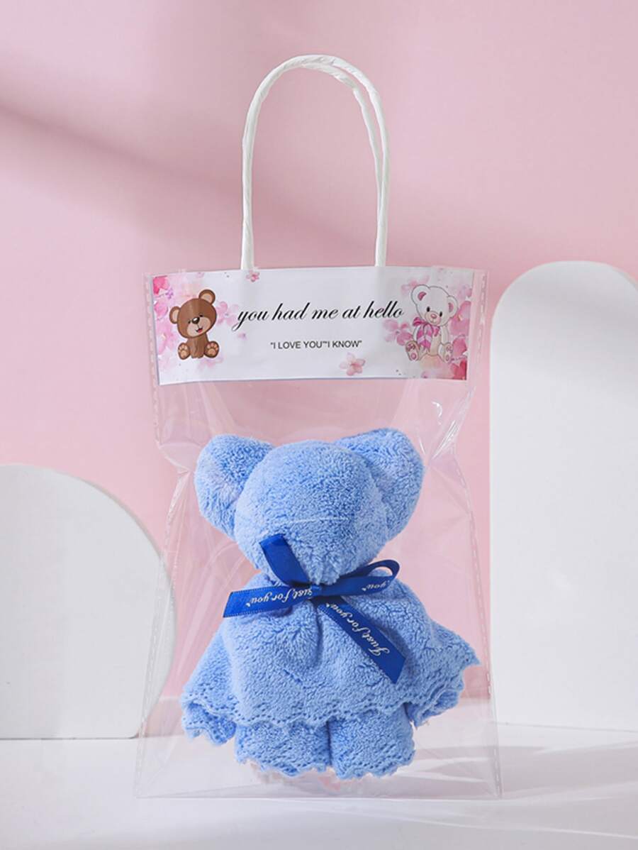 1 chiếc khăn hình gấu Teddy ủng hộ bữa tiệc - Màu xanh lam - Xem 1