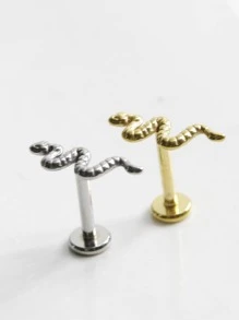1 Rắn Xoắn Trang Sức Khuyên Thép Không Gỉ 316L Dành Cho Nữ - Bạc - Xem 2