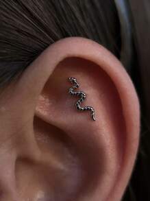 1 Rắn Xoắn Trang Sức Khuyên Thép Không Gỉ 316L Dành Cho Nữ - Bạc - Xem 1