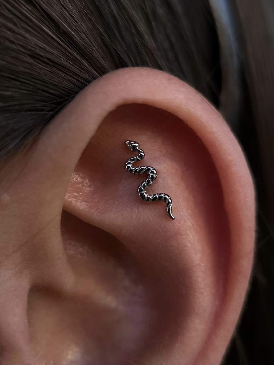 1 Rắn Xoắn Trang Sức Khuyên Thép Không Gỉ 316L Dành Cho Nữ - Bạc - Xem 1