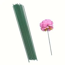 30入組/60入組綠色鐵絲包裹花莖插花、家居裝飾、人造花 - 綠色 - 查看 6