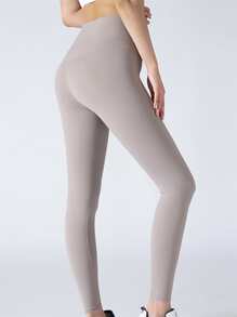 女性運動打底褲瑜伽褲高腰緊身七分褲,一體成型設計