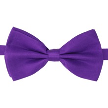 1pc Men's Adjustable Purple Double-layer Polyester Bow Tie, Suitable For Wedding, Party, Performance Or Daily Accessory - Purple - View 2