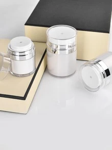 1入組圓形透明塑料真空泵瓶用於液體、面霜、眼霜、旅行化妝品儲物瓶帶蓋15毫升/30毫升/50毫升/100毫升 - 無色 - 查看 5