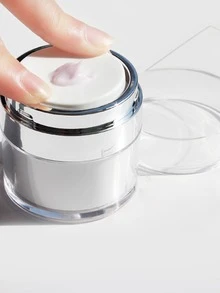 1入組圓形透明塑料真空泵瓶用於液體、面霜、眼霜、旅行化妝品儲物瓶帶蓋15毫升/30毫升/50毫升/100毫升 - 無色 - 查看 3