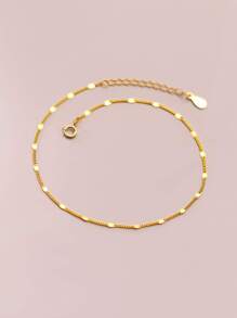 ELSEDES 1件时尚S925纯银简约个性风格吊坠及别致女士脚链，闪亮优质，适合夏季、日常及派对假日佩戴