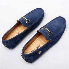 VURNBOIO Work Loafers For Men, Metal Decor Loafers - Royal Blue - View 4