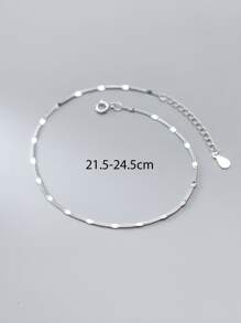 ELSEDES 1pc Fashionable S925 Silver Simple Style Personalized Charming Graceful Chain Anklet For Women's Summer Outfits, Daily Wear & Party Wear Holiday