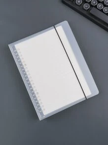 1入組a5活頁筆記本,60頁,20孔,附透明pp軟膠套 - 無色 - 查看 1