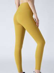 Women's Sport Leggings Yoga Pants High Waist 3/4 Length Compression Tights One-piece